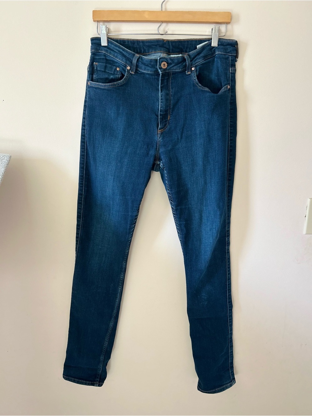 H&M High Waist Skinny Jeans Dark Wash Blue Size 36/32 US 4/6